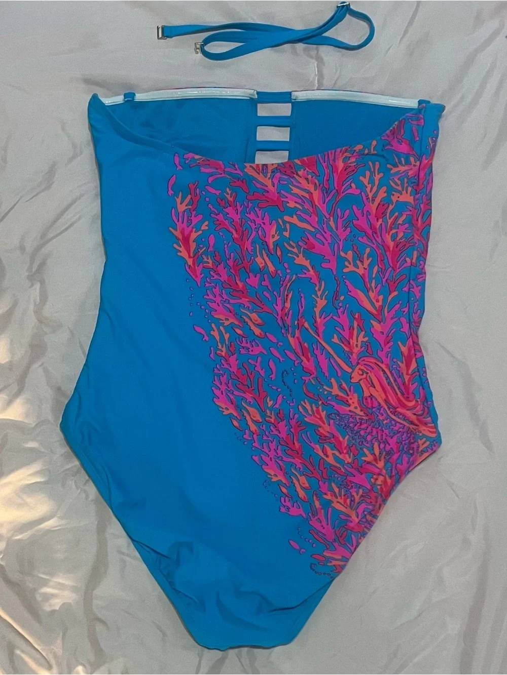 Lilly Pulitzer Teslee One Piece Swimsuit Turquoise Oasis Sz 14